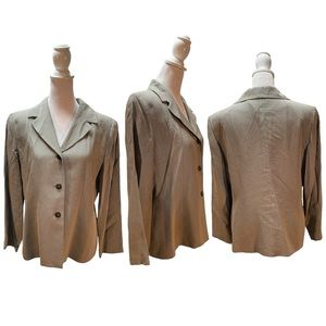 Casual Corner Black & White Mini Checkered Print Women's Button Front Blazer 10